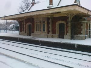 Grade II* Culham station in the snow